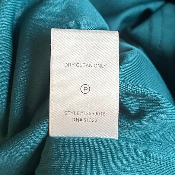 CeCe by CYNTHIA STEFFE Women 12 Green Teal Black Velvet Damask Knee Sheath Dress - Picture 6 of 6